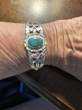 Vintage Native American Turquoise Bracelet Sterling Silver Navajo picture