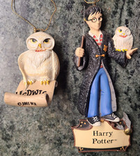 2 VTG Harry Potter + Hedwig Owl Kurt Adler Ornament Warner Bros Christmas 00,01 picture