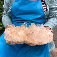 9.21LB Large Natural White Clear Quartz Crystal Cluster Rough Healing Specimen picture