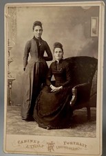 James J. Relf Cabinet Card Sepia Studio Portrait Photo of Two Women Decorah IA picture