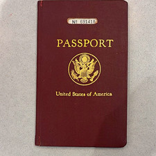 1929 United States Passport with Photo & Visa Stamps Cherbourg SF picture