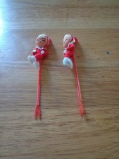 Vintage Christmas Elf or Pixie Party Picks Cupcake/Cake Picks x 2 Darling picture