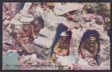 WWI (28862): 3/20 Tommy at home in German dug-outs picture postcard picture