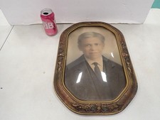 Antique Oval Bubble Dome Framed Portrait Very Handsome Young Man picture