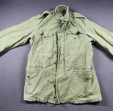 Vintage US Army M1951 Field Coat Vietnam Era OD Green Distressed Missing Zipper picture