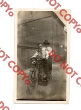 Vintage c. 1920s Men On Motorcycle Holding On Touching Gay Interest Int Photo picture
