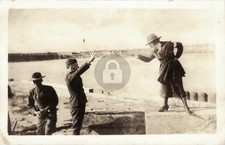 Female MP w/ Pistol Holding Prisoner WW1 Era c1918 RPPC Photo Postcard COPY picture