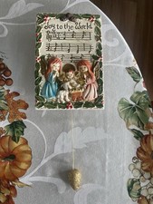 Vintage Star Joy Hanging Christmas Music Box Pull String Choir Joy To The World picture