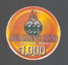 Oversize canceled Agua Caliente Casino $1,000 casino chip, Rancho Mirage CA. SU picture