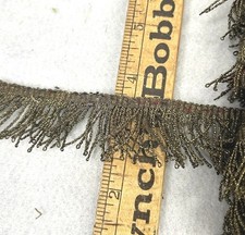 antique fringe trim metal bullion gold braid sewing Victorian yds old 1800 picture