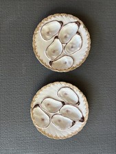 Lot Of 2 Matching Antique French Porcelain Oyster plates picture