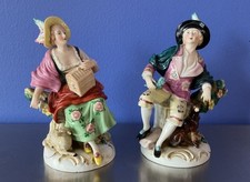 Vintage Maruyama Occupied Japan Elegant Country Life Figurines 7.25”x3” Perfect picture
