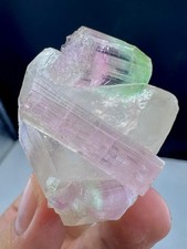 86.90g  terminated watermelon tourmaline with quartz specimen siez: 50x40x28mm picture