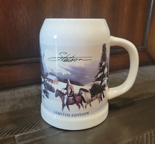 Stetson Limited Edition Beer Stein Cowboy Horses Christmas Tree Mug picture