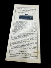 Smallest Motor in the World Card Ivan T. Nedland Hillsboro ND Vintage picture