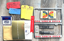 vintage bob norem buick metal license plate frames, emblems,collectables,1953 picture