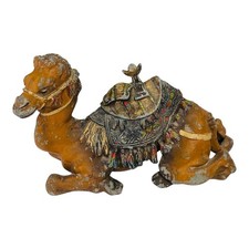 ANTIQUE 1900’s COLD PAINTED CAST METAL CAMEL INKWELL.  ORIGINAL FINISH.  NOTES picture