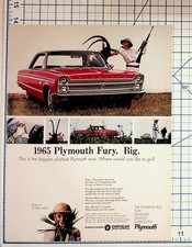 1965 Plymouth Fury Car Magazine Ad Vintage Auto Advertising Ephemera picture