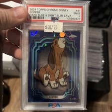 Copper 2024 Topps Chrome Disney Dark Blue Lava Refractor /75 #41 Fox Hound Psa 9 picture