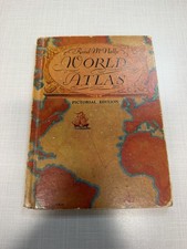 1934 Rand McNally World Atlas Pictorial Edition Vintage Maps Pre-WWII Hardcover picture