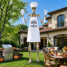 4 Pcs Chef Outfits Set for 12 Ft Giant Skeleton Halloween Yard Decor picture