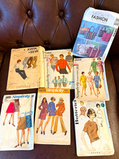 Lot of 7 Vintage Sewing Patterns Simplicity Butterick McCalls Kwik Sew picture