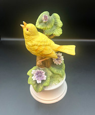 Vintage Royal Crown Porcelain Canary Bird Music Box Figurine Hand Painted Japan picture