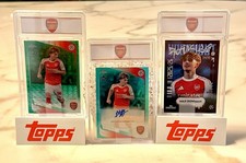 Topps Chrome Max Dowman Arsenal 3 Card Lot RC Auto 084/199 54/99 2025/26 picture