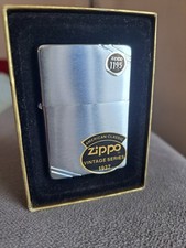 Vintage 1992 Zippo Lighter 1937 Replica Brushed Chrome D VIII NOS Mint Unfired picture