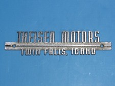 VTG Theisen Lincoln-Mercury Twin Falls Idaho Metal Dealership Badge Emblem Tag picture