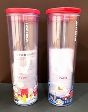 Starbucks You Are Here 16 oz Tumblers, London & Paris, brand new picture