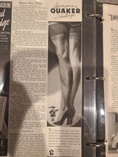 1937 womens Quaker Lace Co thigh high nylons Hosiery stockings legs ad 11 X 2.5