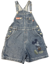 VTG Disney Mickey Mouse Unlimited Short Overalls Women's Medium Jerry Leigh Y2K picture