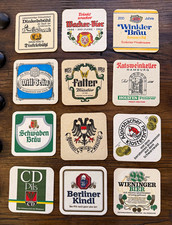 Vintage German Beer Coasters Lot of 12 Bierdeckel Wacker-Bier Berliner Kindl picture