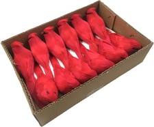 12 PCS Red Cardinals Ornaments Birds Christmas Cardinal Clip for picture