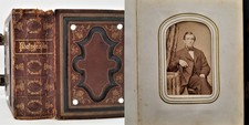 1860s antique PHOTO ALBUM salem ma CIVIL WAR SOLDIERS FAMILY tin type cdv 32pc picture