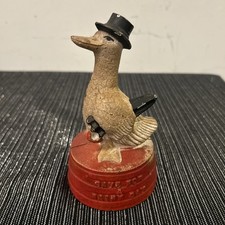 Vintage Hubley Cast Iron Duck Bank