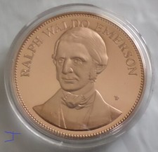 Poet Ralph Waldo Emerson Poetry Vintage Bronze Medal picture
