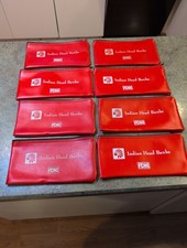 Vintage Indian Head Banks Vinyl Zipper Money Pouch Deposit Bag 8pc Lot picture