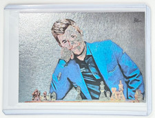 Magnus Carlsen Platinum Limited Artist Signed Chess Grandmaster Trading Card 1/1 picture