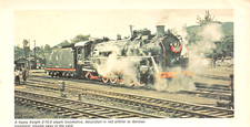 Heavy Freight 2-10-2 Steam Locomotive Steams Away In The Yard Vtg Mag Excerpt picture