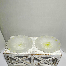Set of 2 Vintage Indiana Glass Frosted Bowls Wild Rose Pattern picture