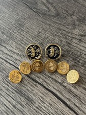 Brooks Brothers 1818 Golden Fleece Gold-Tone Button Replacement 2 FRONT 6 CUFF   picture