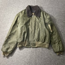 Vintage 50s 60s B-15 Flying Bomber Jacket Green Men’s XL Military Air Force  picture