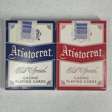 2 Deck Pack Aristocrat Club Special Casino Playing Cards Red & Blue picture