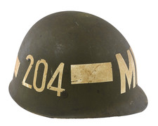 Original U.S. WWII MP Military Police M1 Helmet Vintage M1 Military Police MP picture
