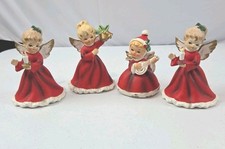 VTG 1960's Lot Of 4 Napco Christmas Angel Figurines, 3-X-6964, 1 X-7258 READ picture