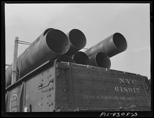 Bald Knob Arkansas 1942 War Emergency Pipeline Railroad Pipe Sections NYC picture