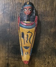 **Vintage Hand-Painted Egyptian Sarcophagus Trinket Box with Removable Mummy picture