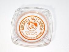 VINTAGE BUSHKILL FALLS HOUSE PA POCONOS GLASS  CIGARETTE ASHTRAY picture
